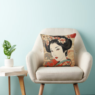 Cojín Decorativo Geisha Tradicional Ukiyo-e