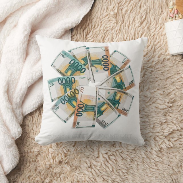 Cojín Decorativo Geldkissen – Luxusdesign mit Euro-Motiven (Manta)