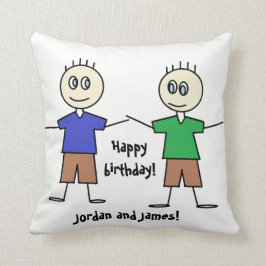 Cojín decorativo gemelo adorable del diseño del