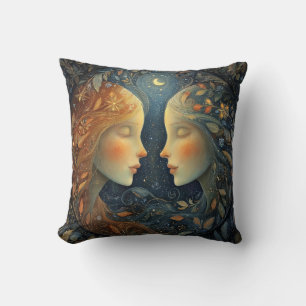 Cojín Decorativo Gemelos Gemini Zodíaco Astrología Cumpleaños Celes
