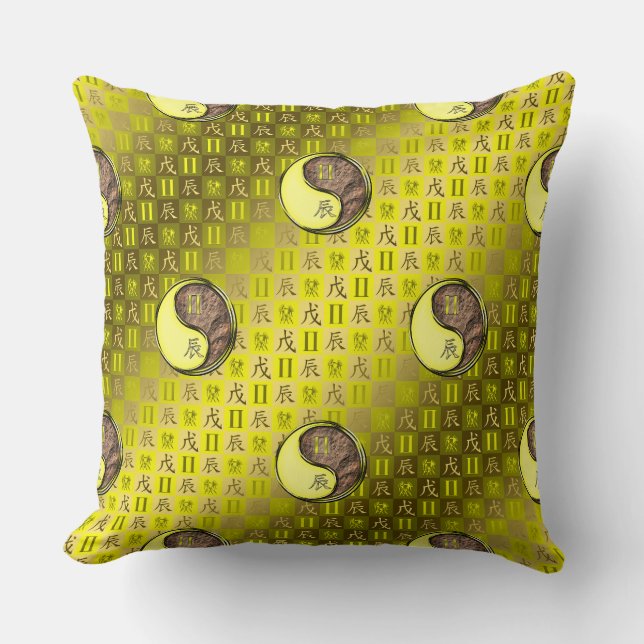 Cojín Decorativo Gemini & Earth Dragon Throw Pillow (Anverso)