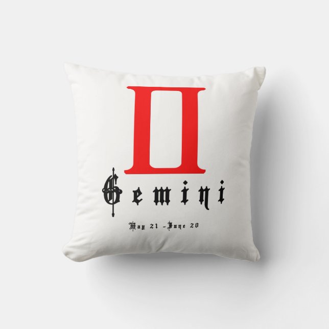 Cojín Decorativo Gemini, Horoscopio, zodiaco, astrología (Anverso)