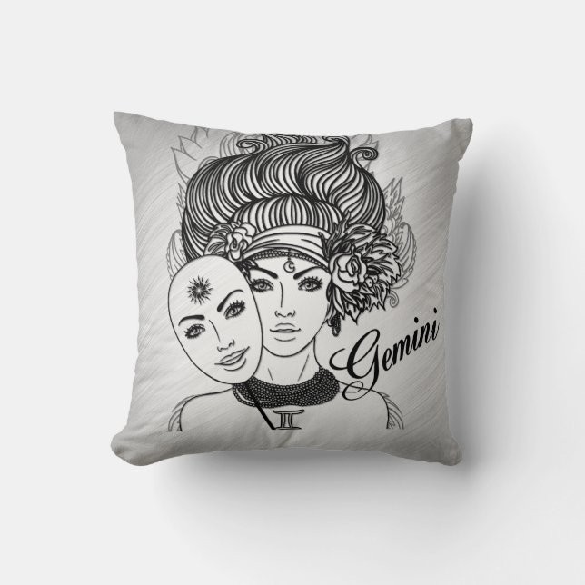 Cojín Decorativo Gemini Masked Lady Zodiac (Anverso)