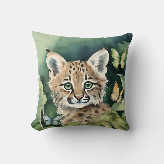 Cojín Decorativo Género Bobcat de bebé neutro (Anverso)
