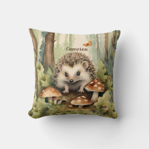 Cojín Decorativo Género Neutral Personalizado de Woodland Hedgehog