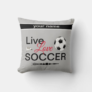 Cojín Decorativo genial live love socfootball add name