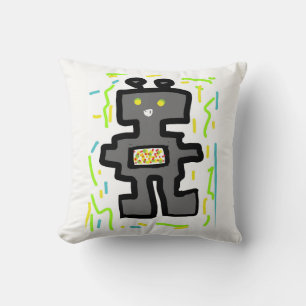Cojín Decorativo genial robot gris