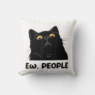 Cojín Decorativo Gente asquerosa Gato negro divertido para mujeres 