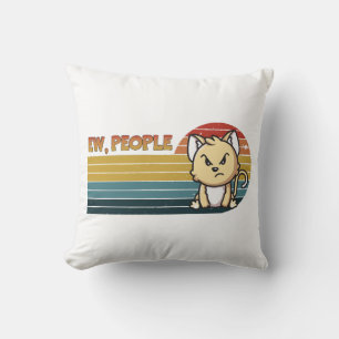 Cojín Decorativo Gente de gato divertida linda enojada