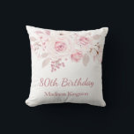 Cojín Decorativo Gentle Rubor Pink Floral 80th Birthday Party Gift<br><div class="desc">Caballero Cojín decorativo de regalo de la fiesta de cumpleaños 80 de la floral rosa de Rubor Ver colección de coincidencias en la tienda de nichos y nidos</div>