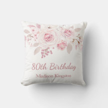 Gentle Rubor Pink Floral 80th Birthday Party Gift