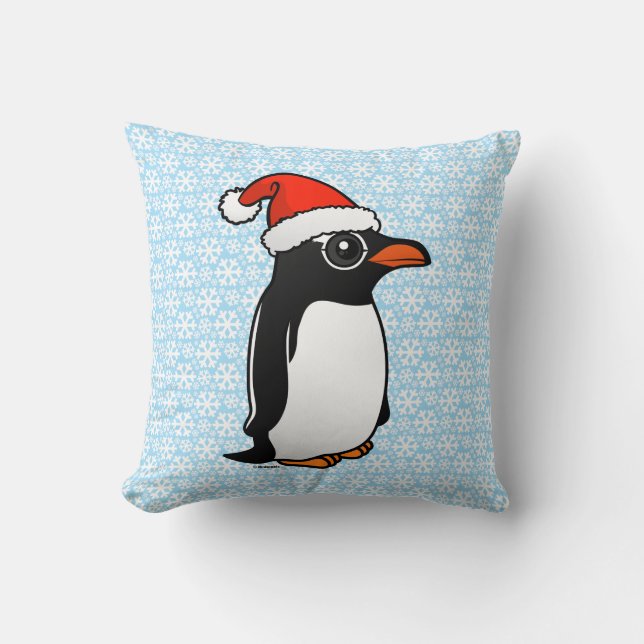 Cojín Decorativo Gentoo Penguin Santa (Anverso)