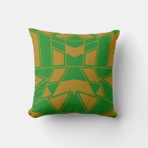 Cojín Decorativo Geo #545 Oro y Verde