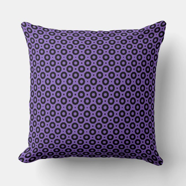 Cojín Decorativo Geo morado y negro (Anverso)
