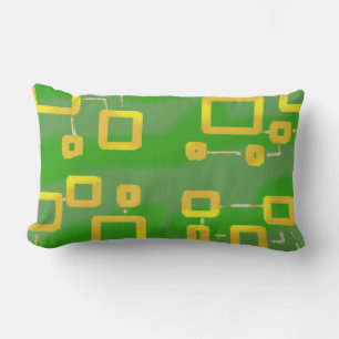 Cojín decorativo GeoCir Verde, almohada lumbar de