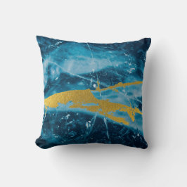 Cojín Decorativo Geode Agate Gemstone Blue and Gold