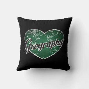 Cojín Decorativo Geografía Retro Heart Blackboard Love