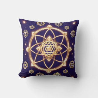Cojín Decorativo Geometría Celestial de la Luz — Patrón Sagrado