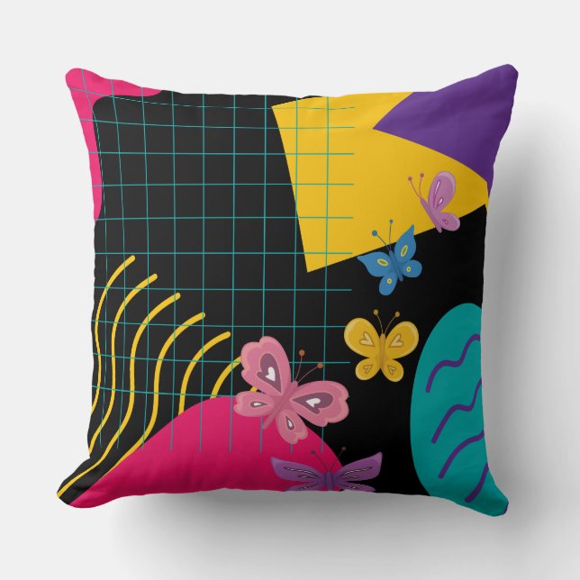 Cojín Decorativo Geometría de mariposa Gráfica estética (Anverso)