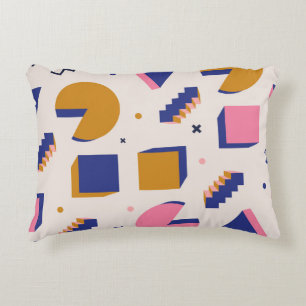 Cojín Decorativo Geometría de Memphis: Los años 90 sin costura de m