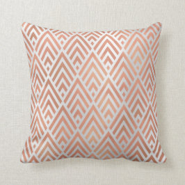 Cojín Decorativo Geometría del triángulo Art Deco Diamante gris ros