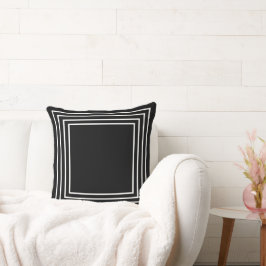 Cojín Decorativo Geometría en negro y blanco 