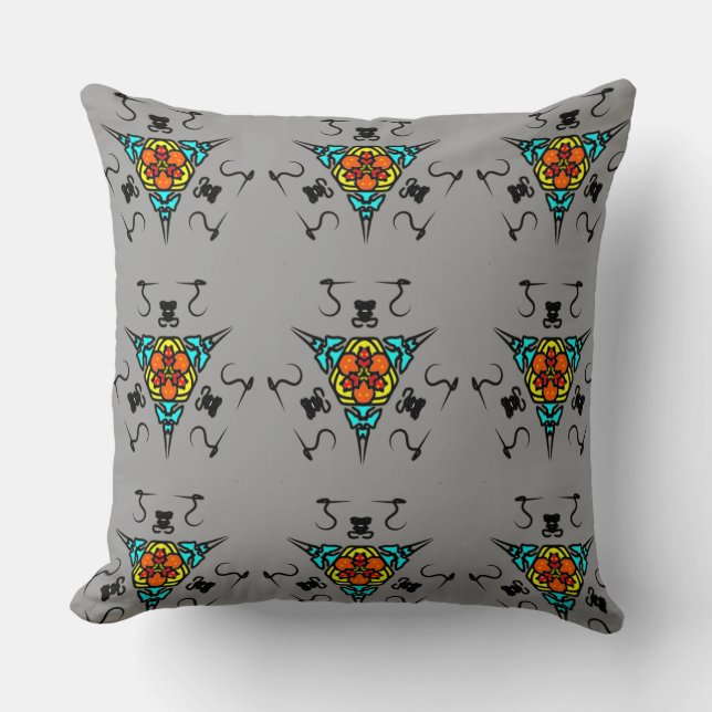Cojín Decorativo Geometría Gris Zen" (Anverso)