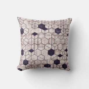 Cojín Decorativo Geometría isométrica del patrón hexágono inoxidabl