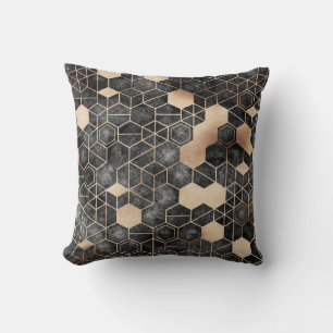 Cojín Decorativo Geometría isométrica del patrón hexágono inoxidabl