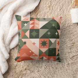 Cojín Decorativo Geometría mínima del árbol de Navidad y las estrel