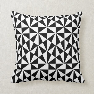 Cojín Decorativo Geometría Negrita Retro Funky Blanco Negro