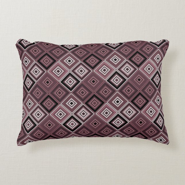 Cojín Decorativo Geometría patchwork étnico marrón burdeos (Anverso)