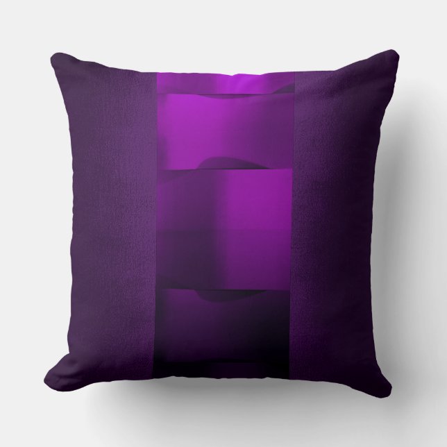 Cojín Decorativo Geometría Pluma Púrpura Ametismo 3Dimensional (Anverso)