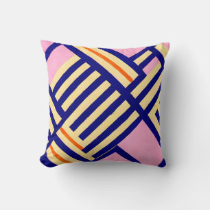 Cojín Decorativo Geometría rosa amarillo y azul