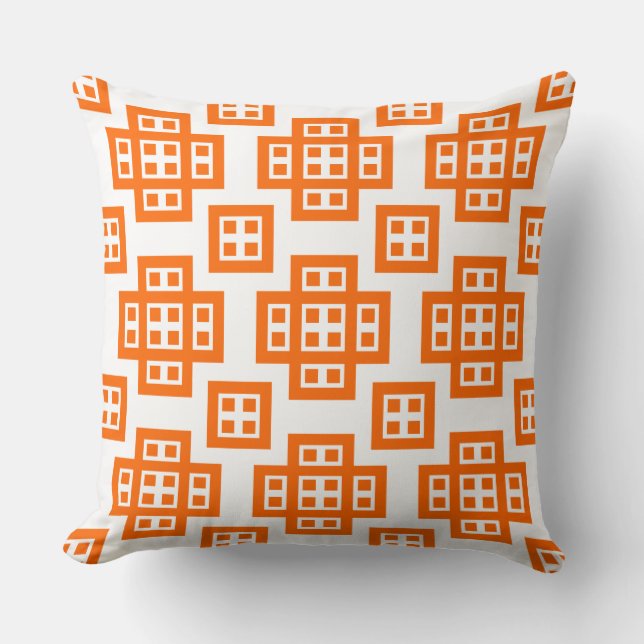 Cojín Decorativo Geometric 030614 - Naranja en blanco (Anverso)