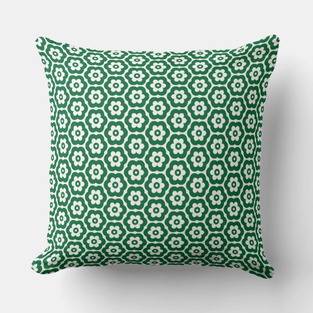 Cojín Decorativo Geometric 280514 (03) - Forest Green on White (Anverso)