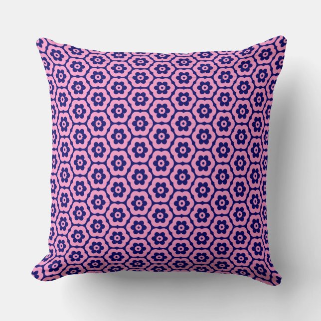 Cojín Decorativo Geometric 280514 (03) - Pink on Deep Navy (Anverso)