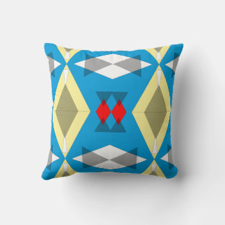 Cojín Decorativo Geometric Convergence in Blue and Gold
