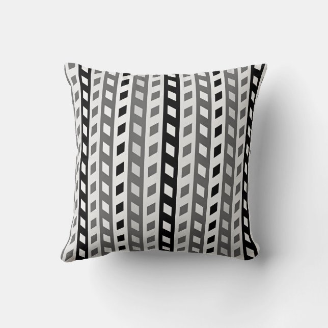 Cojín Decorativo Geometric Design, gray, black, white, (Reverso)