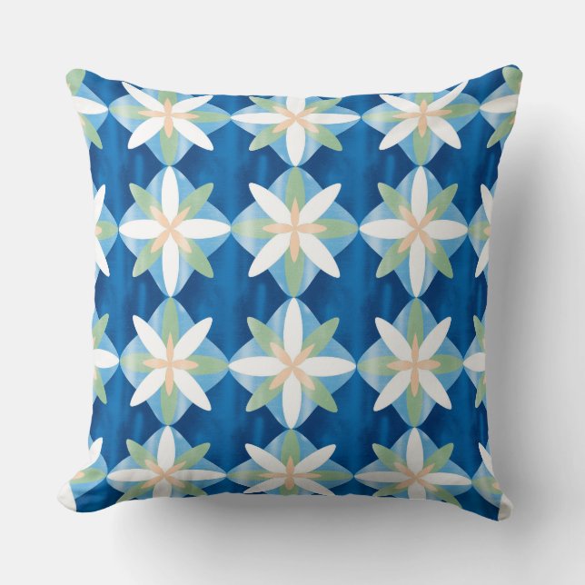Cojín Decorativo Geometric diamond flowers (Anverso)