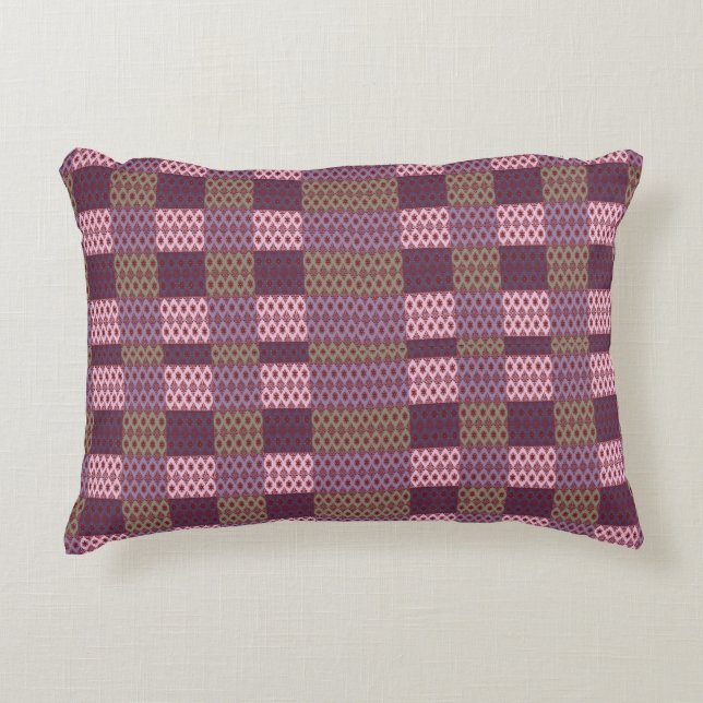 Cojín Decorativo Geometric Patchwork Throw Pillow – Modern Purple C (Anverso)