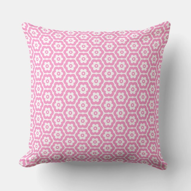 Cojín Decorativo Geométrica 280514 (03) - Rosa en blanco (Anverso)