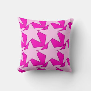 Cojín Decorativo Geométrica de estrella moderna - fucsia y rosa hie