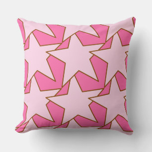 Cojín Decorativo Geométrica de estrella moderna - Tonos de rosa cor