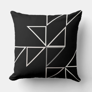 Cojín Decorativo Geométrica del triángulo blanco y negro
