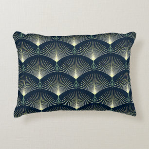 Cojín Decorativo Geométrica Elegante: Art Deco Azul.