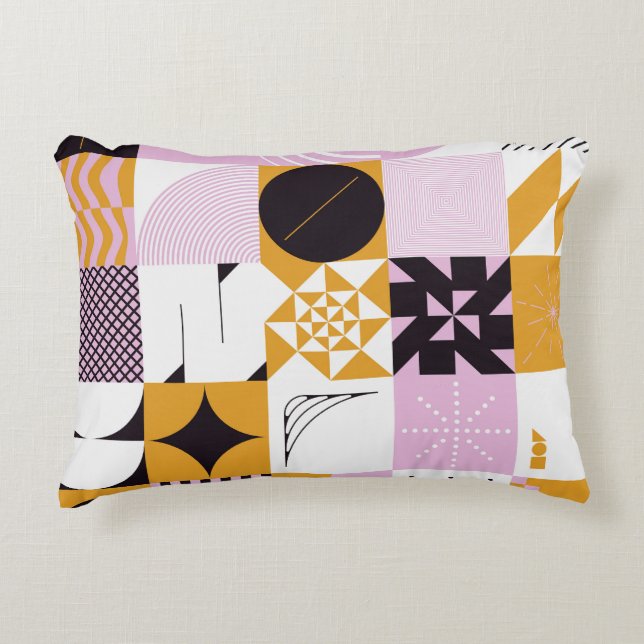 Cojín Decorativo Geométrica Escandinava: Obra de arte de mano. (Anverso)
