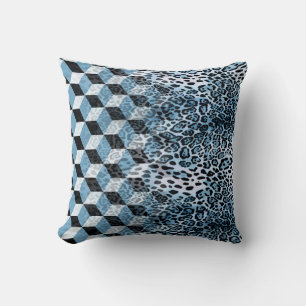 Cojín Decorativo Geométrica Leopard, Diseño de Piel Animal.