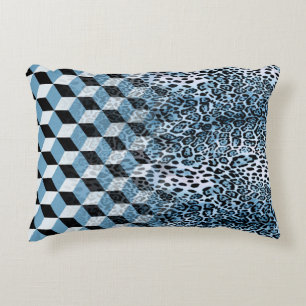 Cojín Decorativo Geométrica Leopard, Diseño de Piel Animal.