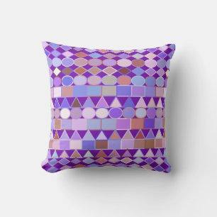 Cojín Decorativo Geométrica tribal moderna, púrpura anquilosante y 